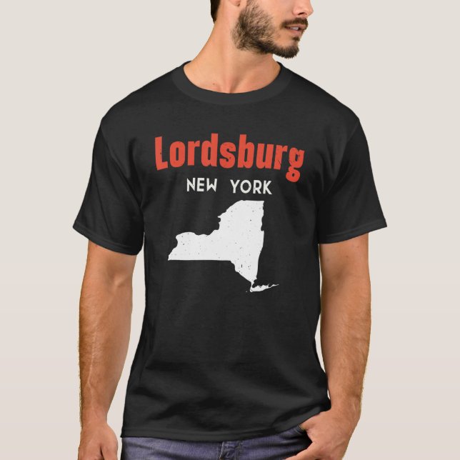 Camiseta Lordsburg New York Estado América Viagem New Yo (Frente)