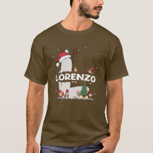 Camiseta Lorenzo Christmas w Lorenzo Name para o Natal engr