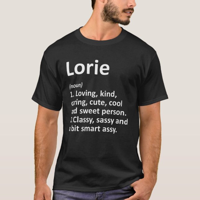 Camiseta LORIE Definição Nome Personalizado Funny Birthday (Frente)