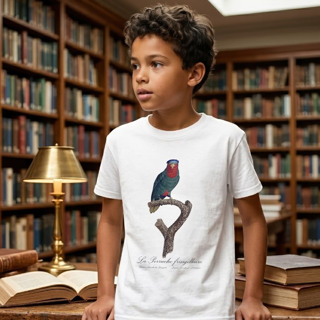 Camiseta Loriqueut de Coroa Azul, Vini Australis (Blue-Crowned Lorikeet, Vini Australis. Boy Basic White T-Shirt)