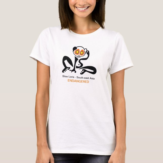 Camiseta LORIS lento - Primato - Imagem animal ameaçada (Frente)