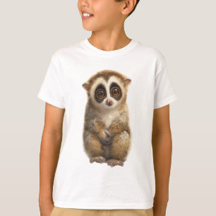Camiseta Loris Primata Infantil de Olhos Largos e Fofos