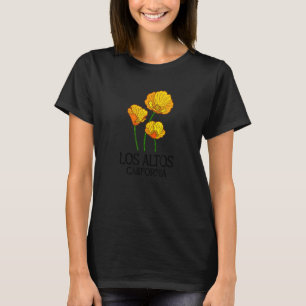 Camiseta Los Altos California CA Poppy Flower State Cidade