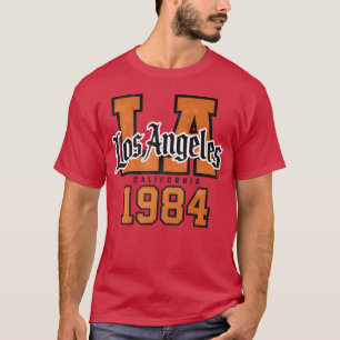Camiseta Los Angeles Antigo Emblema Esportivo 1984 garota e
