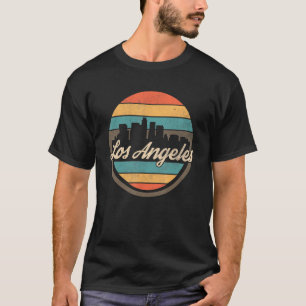 Camiseta Los Angeles CA Retro Vintage EUA Skyline Souvenir