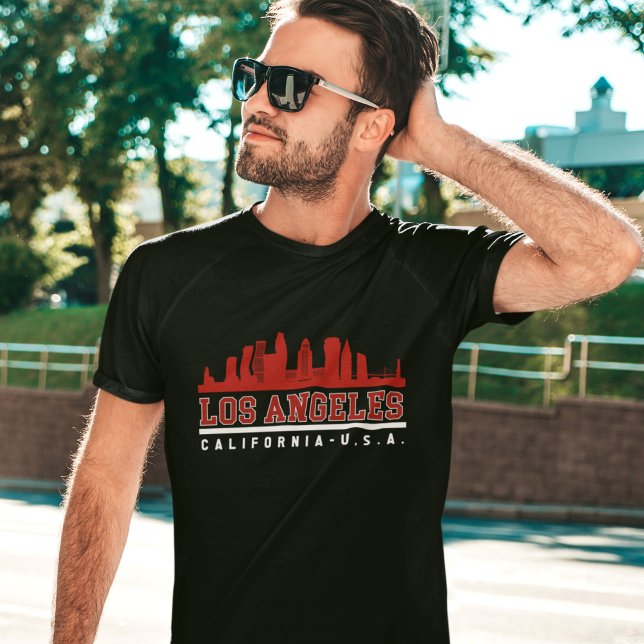 Camiseta Los Angeles California Beautiful Skyline (Criador carregado)