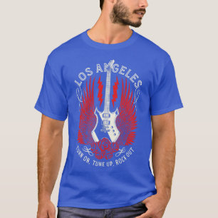 Camiseta Los Angeles California Guitar Wings Rock and Roll
