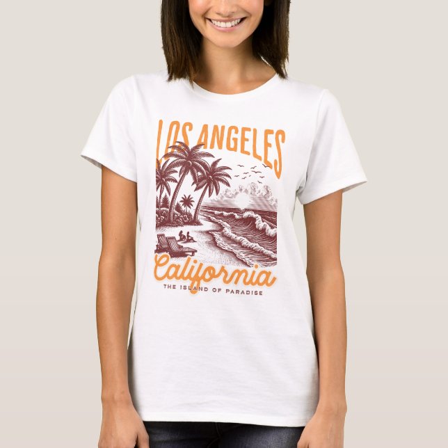 Camiseta Los Angeles California, Ilha do Paraíso (Frente)