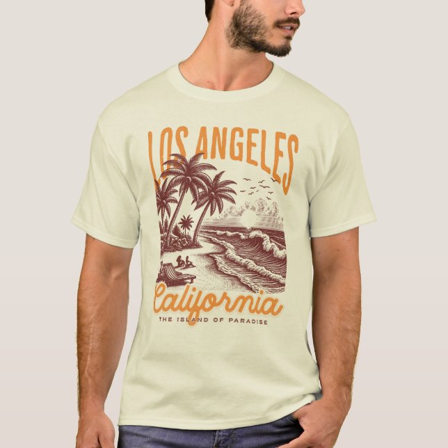 Camiseta Los Angeles California, Ilha do Paraíso (Frente)