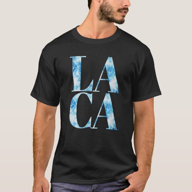 Camiseta Los Angeles Califórnia LA CA Souvenirs Blue White (Frente)