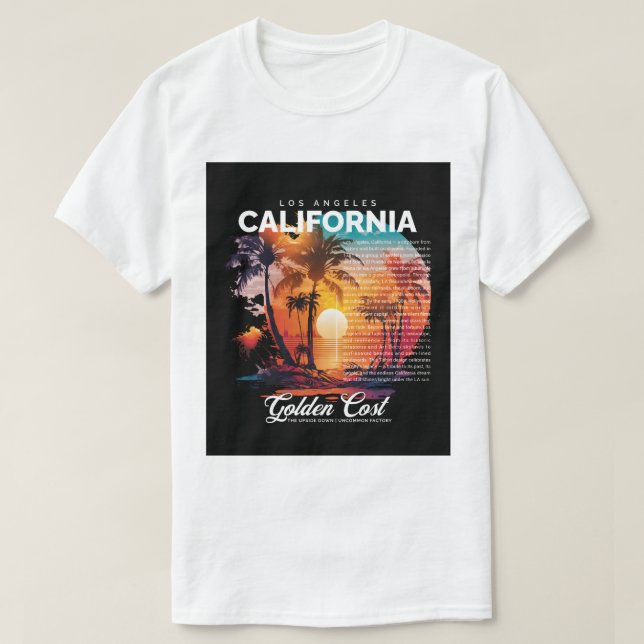 Camiseta Los Angeles California T-Shirt – Golden Coast Vibe (Frente do Design)