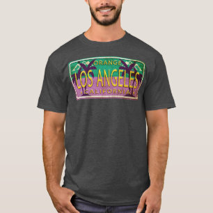 Camiseta Los Angeles California USA Palm Trees License Pla