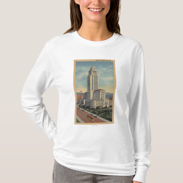 Camiseta Los Angeles, CAView da câmara municipal e do (Frente)