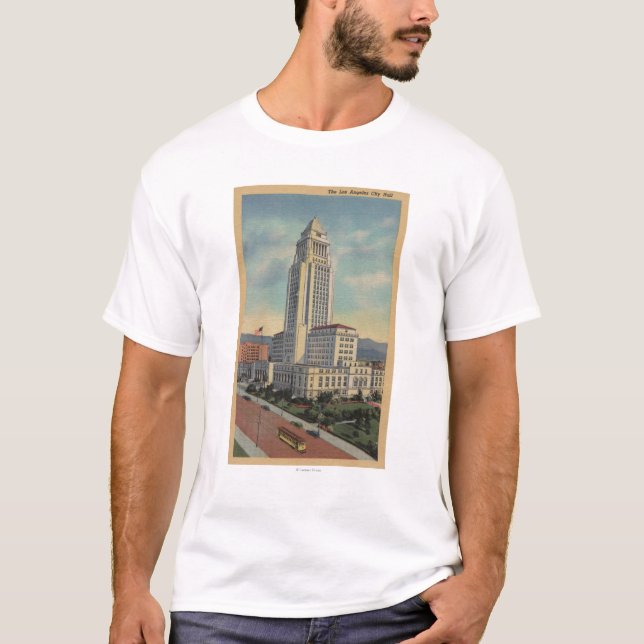 Camiseta Los Angeles, CAView da câmara municipal e do (Frente)