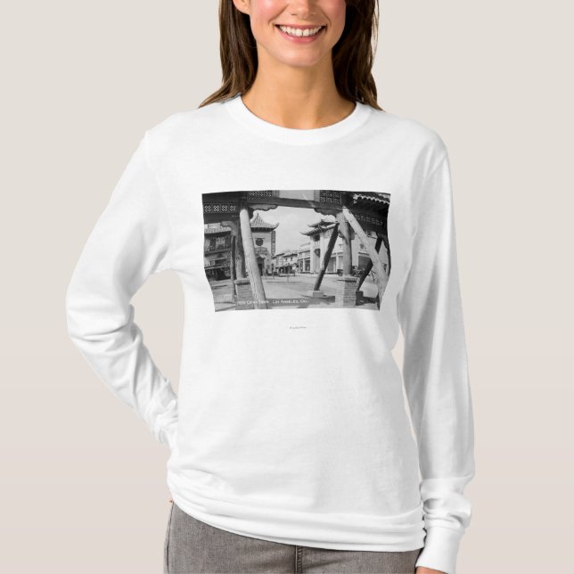 Camiseta Los Angeles, cena nova da rua de CA Chinatown (Frente)