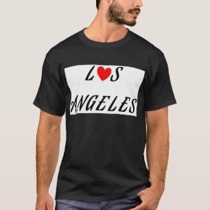 Camiseta Los Angeles coração vermelho