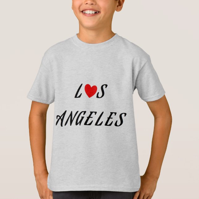 Camiseta Los Angeles coração vermelho (Frente)
