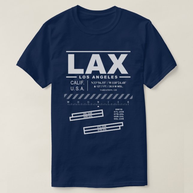 Camiseta Los Angeles International Airport LAX T Shirt (Frente do Design)