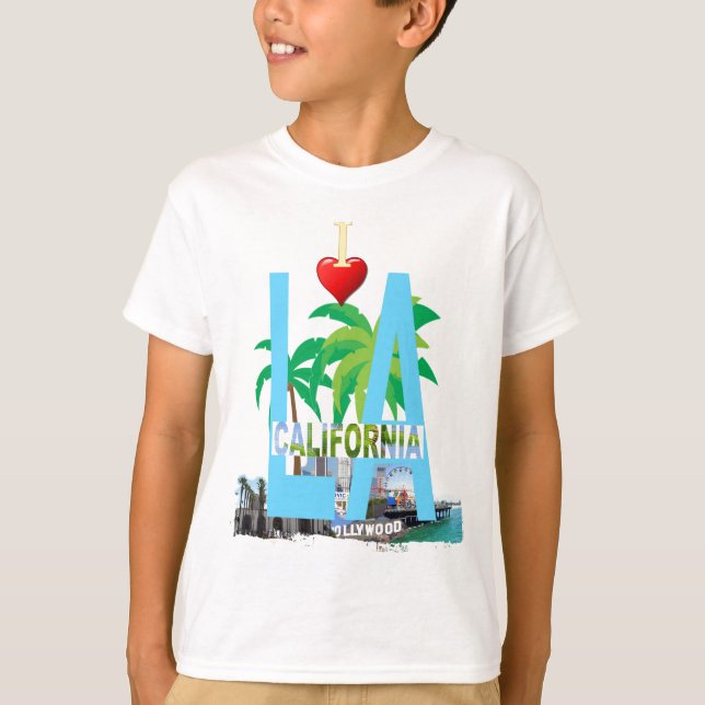 Camiseta los angeles l a california cidade eua américa (Frente)