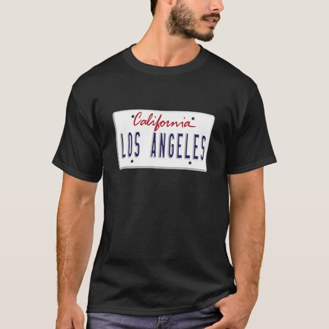 Camiseta Los Angeles LA California License Plate US Graphic (Frente)