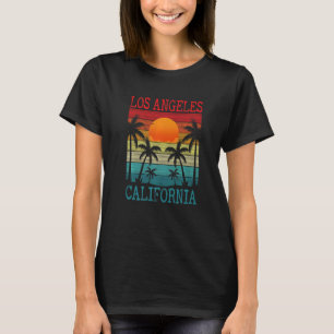 Camiseta Los Angeles LA California Vintage Palm Tree Sunset
