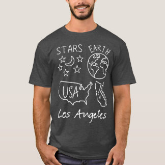 Camiseta Los Angeles Stars Earth USA Texto Branco da Califó