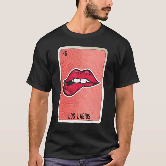 Camiseta Los Labios Mexican Slang Lottery Bingo Cards (Frente)