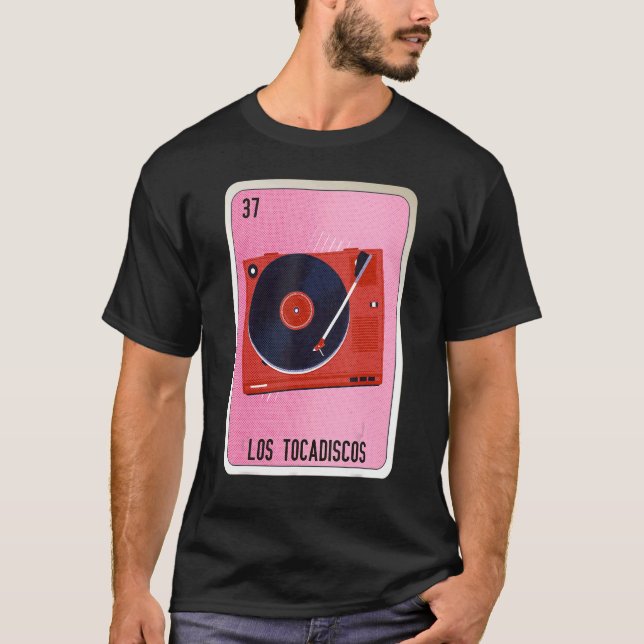 Camiseta Los Tocadiscos Cartões de Bingo de Loteria Mexican (Frente)