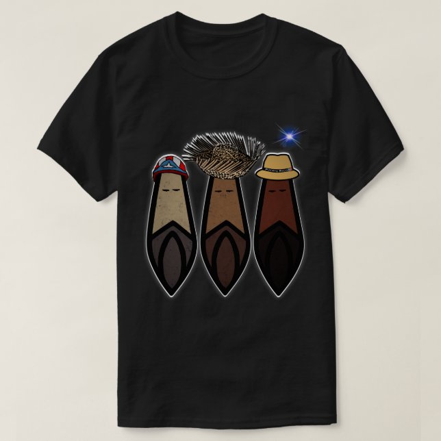 Camiseta Los Tres Reyes Magos Boricua (Frente do Design)