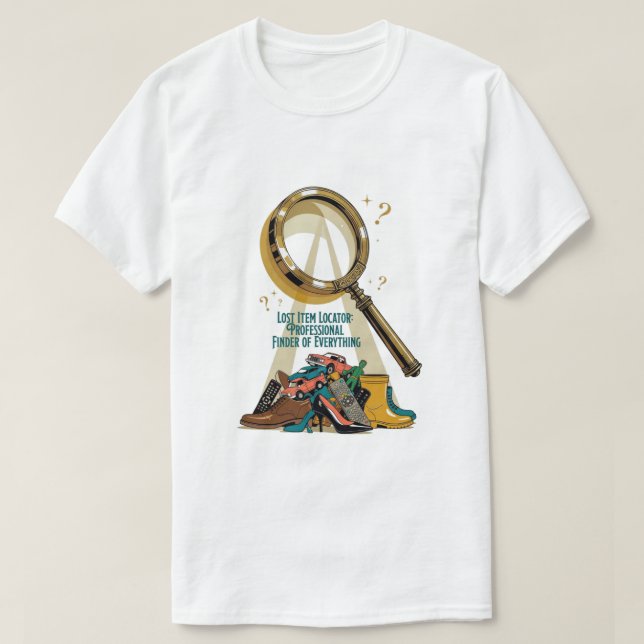 Camiseta Lost Item Locator T Shirt, Professional Finder Mug (Frente do Design)