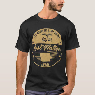 Camiseta Lost Nation Iowa É onde minha história começa