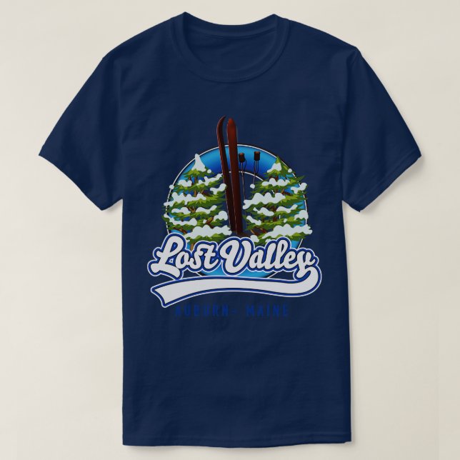 Camiseta Lost Valley Auburn Maine ski (Frente do Design)