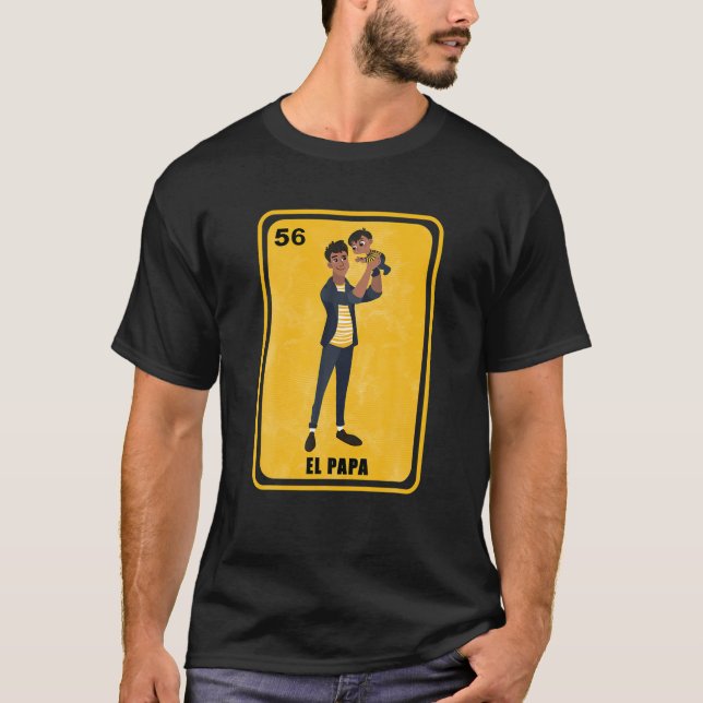 Camiseta Loteria Mexicana Bingo Engraçado Padre Espanhol Of (Frente)