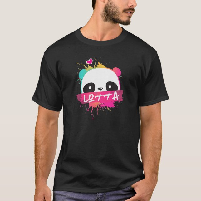 Camiseta LOTTA - Belo nome de garota com um panda adorável (Frente)