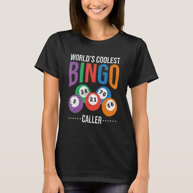 Camiseta Lottery Words Coolest Bingo Caller L (Frente)