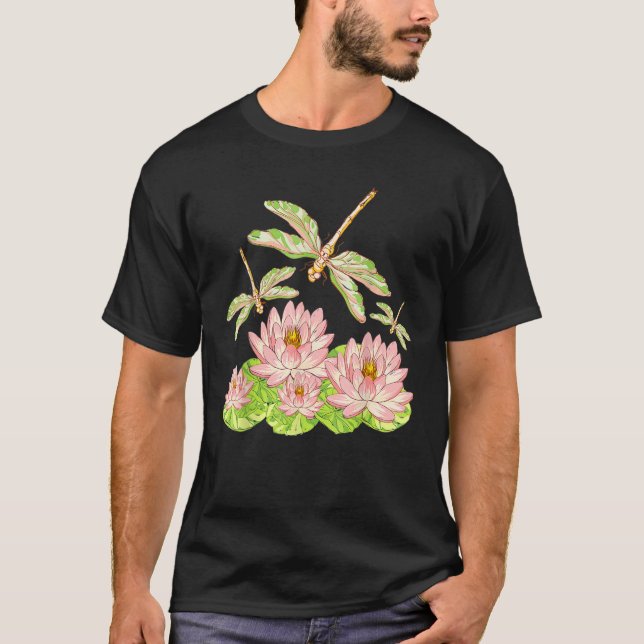 Camiseta Lotus Blossom Dragonfly  Lotus (Frente)