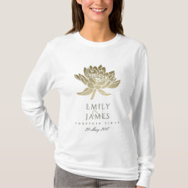 CAMISETA LOTUS BRANCO DOURADO E GLAMOROSO SALVE O PRESENTE
