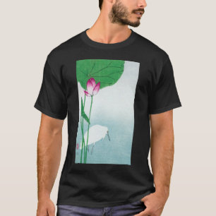 Camiseta Lotus e White Heron, Koson, Ukiyo-e
