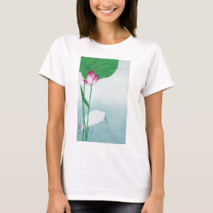 Camiseta Lotus e White Heron, Koson, Ukiyo-e