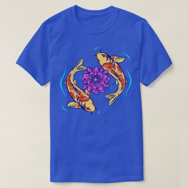 Camiseta Lotus Flower e Koi Fishes (Frente do Design)