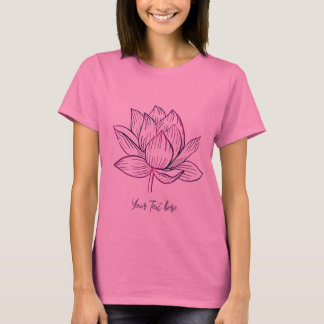 Camiseta Lótus Flower Illustration Dark Purple Personalizad