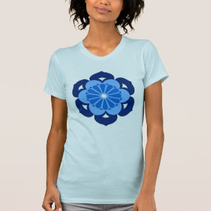 Camiseta Lotus Flower Mandala, Indigo e Azul Claro