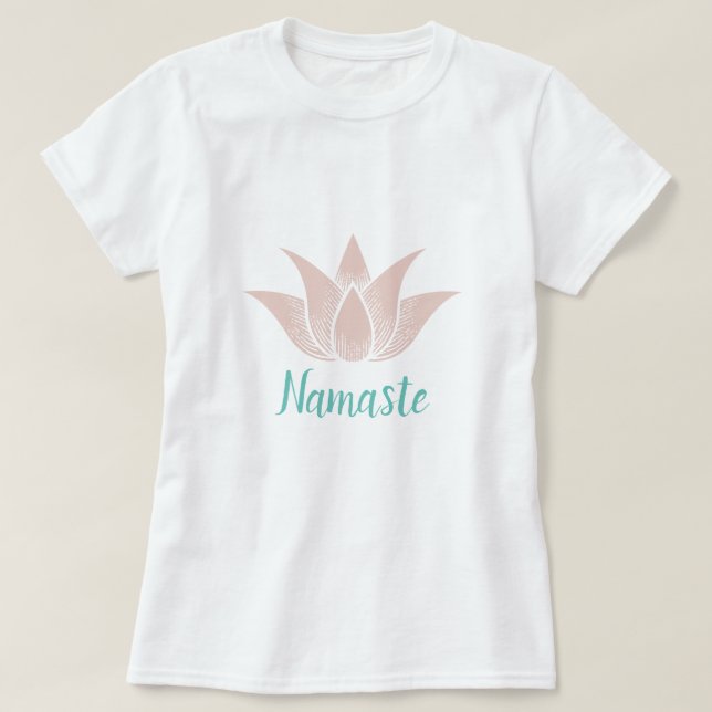 Camiseta Lotus Flower Yoga Namaste Bem-Estar (Frente do Design)