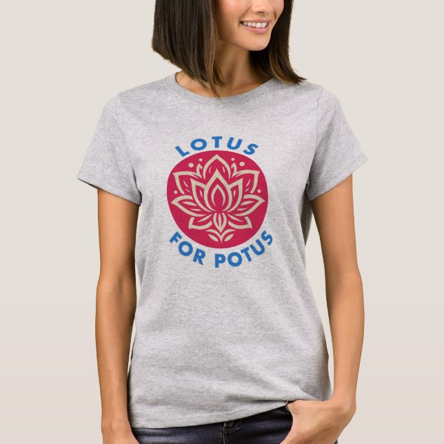 Camiseta Lotus for Potus Kamala Harris para o Presidente Fl (Frente)