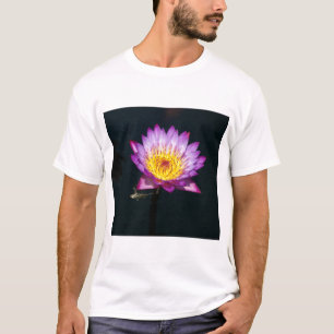 Camiseta Lótus Purple Waterlily e Dragonfly Nympel T Shirt