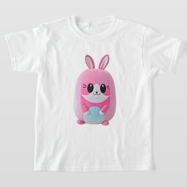 Camiseta "Lou Lou". Uma criatura rosa, fofinho. (Postura )