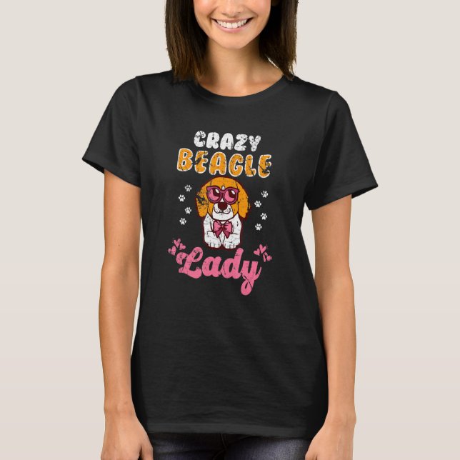 Camiseta Louca Beagle Lady Vintage (Frente)