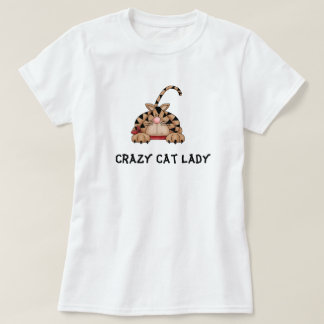 Camiseta louca da senhora do gato