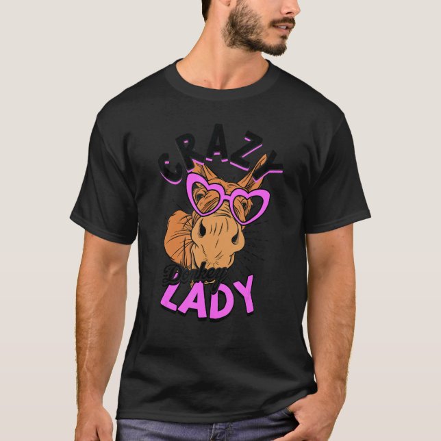 Camiseta Louca Donkey Lady Animal Donkey Farmer Donkey (Frente)