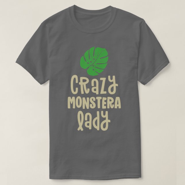 Camiseta Louca Monstera Lady Plant Mama Shirt Mulheres Mãe  (Frente do Design)